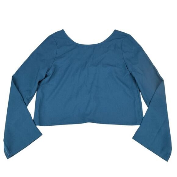 VETTA Convertible Azure Tie Crop Top Size XS Teal Blue - Picture 5 of 7